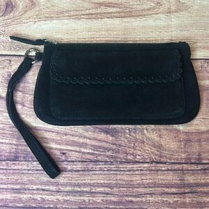 Ann Taylor genuine leather black wristlet.